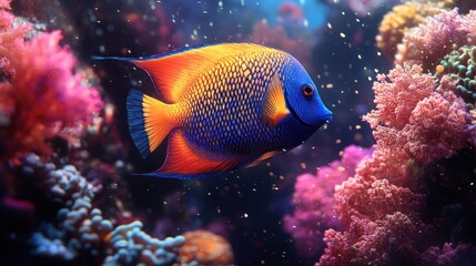 Obraz premium Vibrant Angelfish in Coral Reef