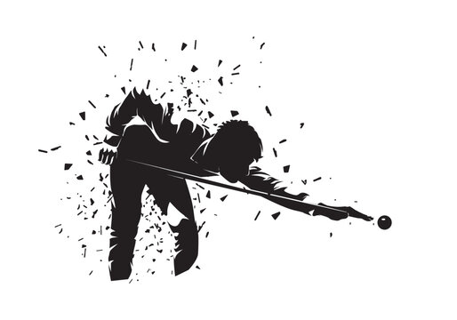 recommend clip art: Snooker, billiard or pool player, isolated vector silhouette