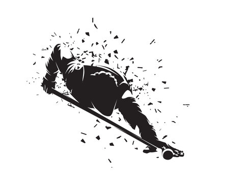 recommend clip art: Snooker, billiard or pool player, isolated vector silhouette
