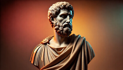 Obraz premium Ancient Stoic Philosopher in Contemplative Pose with Timeless Wisdom 