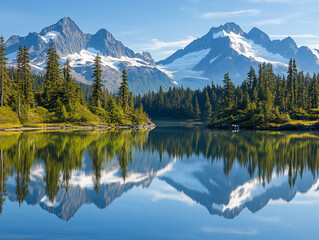 Serene Lake Louise with Majestic Mountain Reflections in Banff National Park