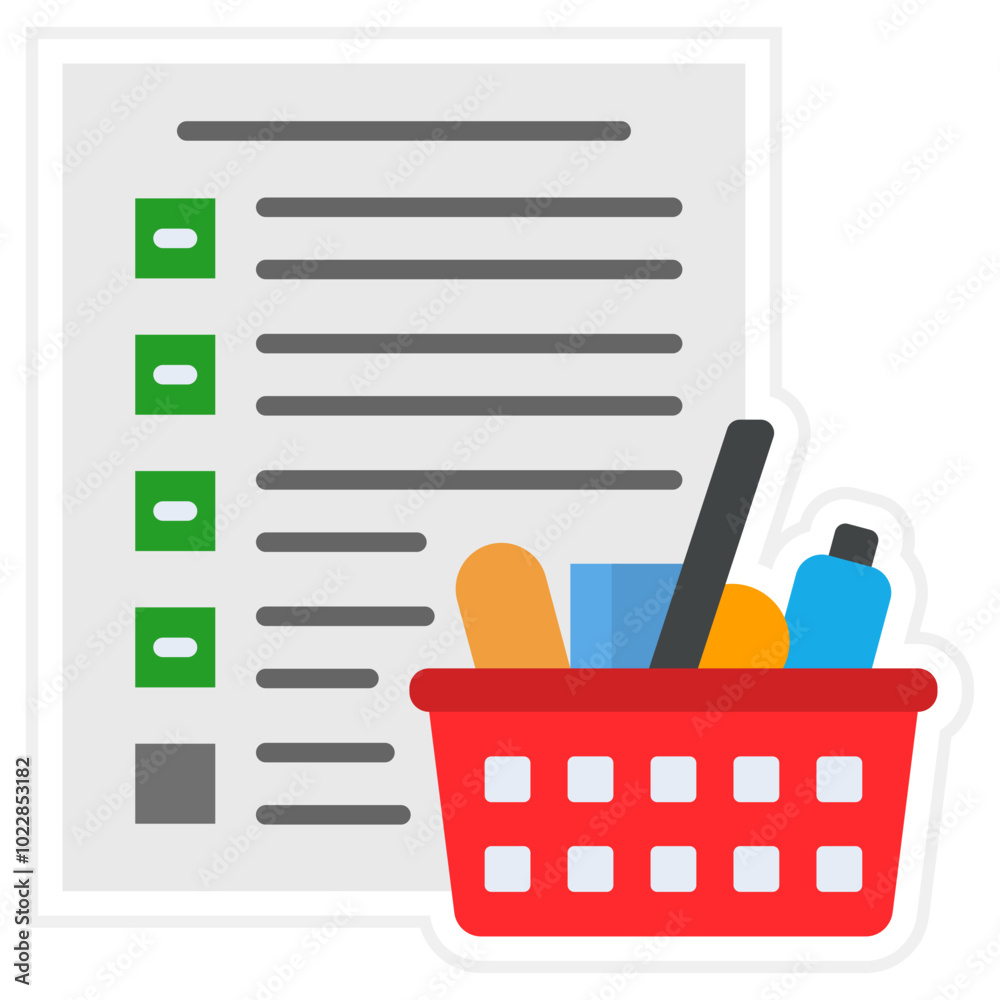 Sticker Shopping list Icon