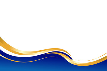 Blue and Gold curve wavy vector border for footer header background. Suitable for certificate, flyer, letterhead, banner, etc background