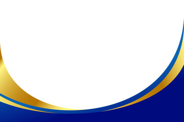 Blue and Gold curve wavy vector border for footer header background. Suitable for certificate, flyer, letterhead, banner, etc background