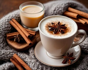 Cozy Coffee with Spices and Creamy Beverage