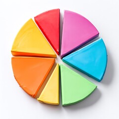 Obraz premium A pie chart on a white background.