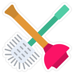 Toilet sweeping Icon