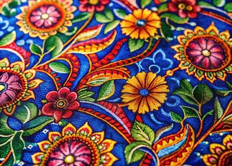 Vibrant block print cloth showcasing intricate patterns and rich colors perfect for textile design use