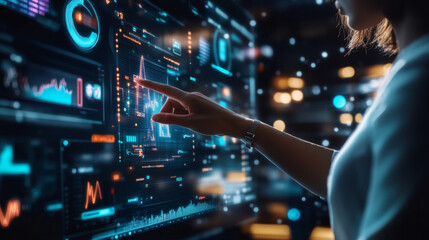 A dynamic 3D illustration showcasing business finance, GDP data analytics, and financial management using cutting-edge technology.