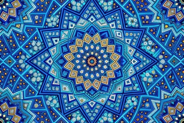 Vibrant Blue Geometric Pattern Design for Modern Backgrounds, Textiles, and Digital Projects