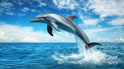 Obraz premium Dolphin Leaping Out of the Water