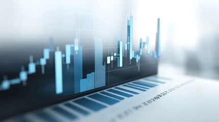 Financial chart with dynamic market data and trends. Business and finance analysis concept.