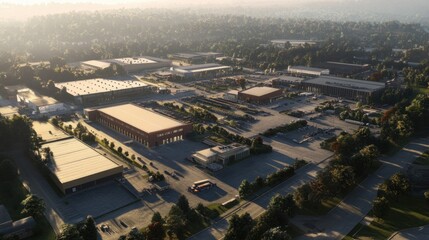 Fototapeta premium Aerial View of Industrial Complex