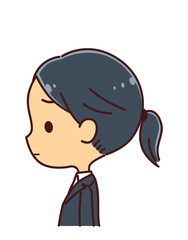 横顔のビジネスウーマン　落ち込む　イラスト素材