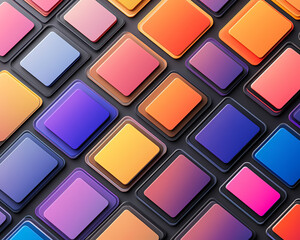 Fototapeta premium Abstract colorful square pattern, vibrant colors, modern design, geometric background.