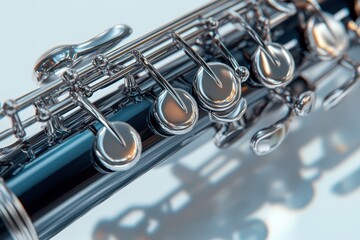 Fototapeta premium A close up of a black and silver flute