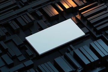 A white square is on a black background