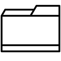 Fototapeta premium Folder Icon, Black And White Outline Icon Symbol