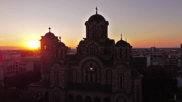 High angle view of Belgrade, capital of Serbia.	
