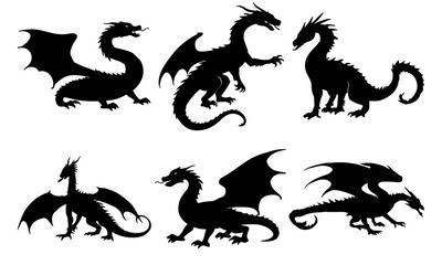 Dragon silhouettes