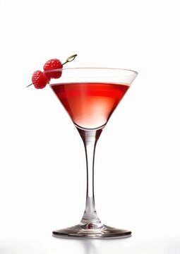 Elegant raspberry martini cocktail