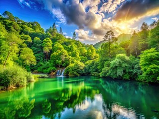 Obraz premium Vibrant Green Background for Design Projects, Presentations, Nature Themes, and Creative Applications