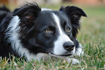 Fototapeta premium border collie, photo of stock, place of text 