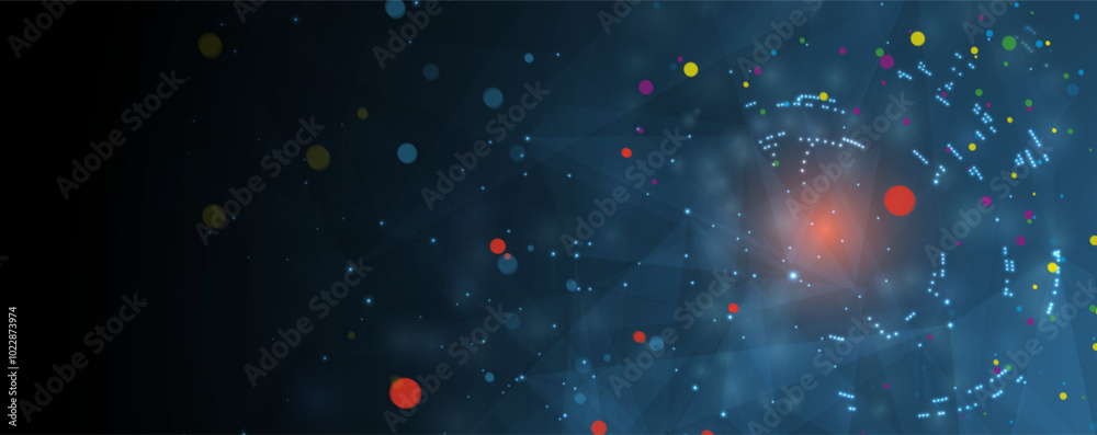 Wall mural abstract technology background forms shaping minimal tech concept
