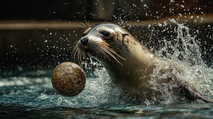 Fototapeta premium Playful Seal in Water