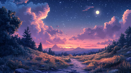 beautiful nightly sky background perfect for a banner