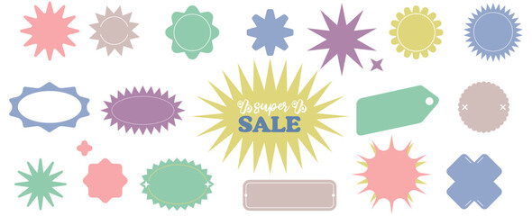 Sale label collection, shoping discount, vector