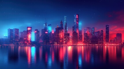 Fototapeta premium Neon Cityscape