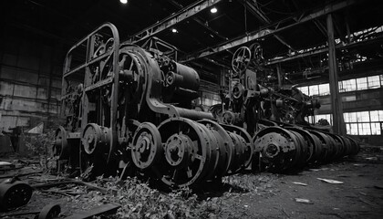 Fototapeta premium Rusting Machinery in abandoned old factory