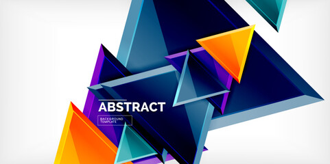 Triangle glass shapes geometric abstract background. Vector Illustration For Wallpaper, Banner, Background, Card, Book Illustration, landing page