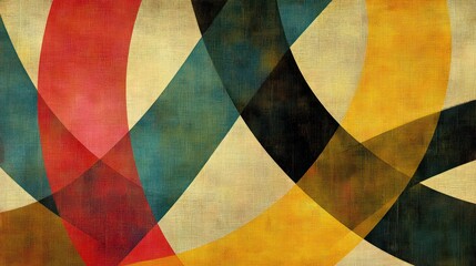 Fototapeta premium Abstract geometric shapes in vibrant colors create a dynamic and textured visual composition.