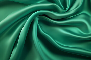 Obraz premium Processed collage of emerald green silk surface texture. Background for banner, backdrop