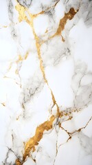Naklejka premium A close-up of white marble with golden veins, showcasing the unique patterns and textures that make it an iconic material for interior design