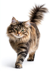 Obraz premium Playful Fluffy Cat Chasing Its Tail in a Whimsical Display of Fun