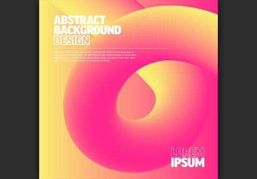 Abstract modern yellow pink background made from thick tube with place for your text