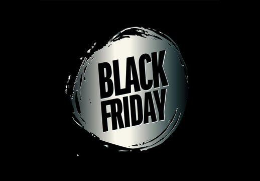 Black friday silver spot sale lettering template for banner poster flyer or social media status