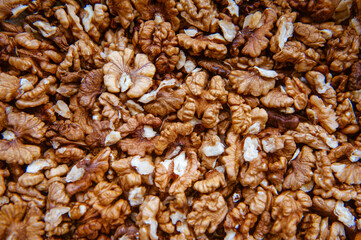 Walnut kernel close-up