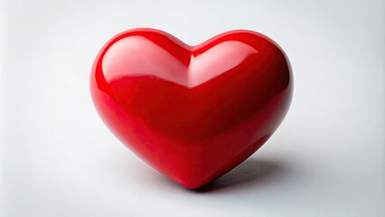 Fototapeta premium Vibrant Red Heart Symbolizing Love and Affection on a Soft White Background for Romantic Themes