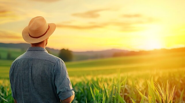 A farmer using augmented reality features on a tablet to identify plant diseases in a cornfield