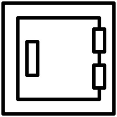 Safe Box Icon, Black And White Outline Icon Symbol