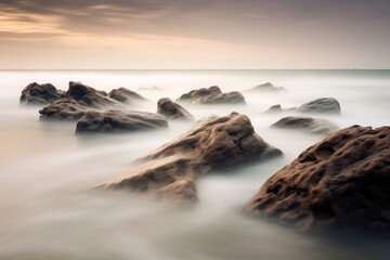 Obraz premium Seascape beach rock landscape.