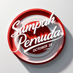 Hari sumpah pemuda or Indonesian youth pledge day logo design