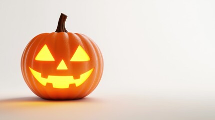 Pumpkin lantern isolated on a white background with illumination inside