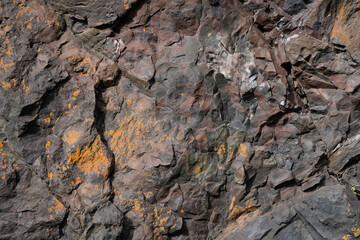 stone wall. Natural structures and shapes from Iceland. Beautiful natural scenery for the background