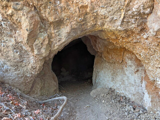 Volcanic cave in the mountains of Adeje in Tenerife, Canary Islands, Spain