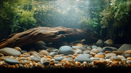 Obraz premium Underwater Riverbed Scene